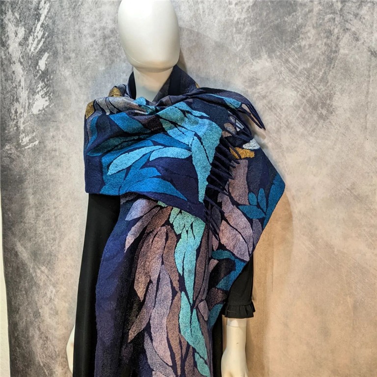 SUF1: Nuno Felted Wrap with Viscose Paper